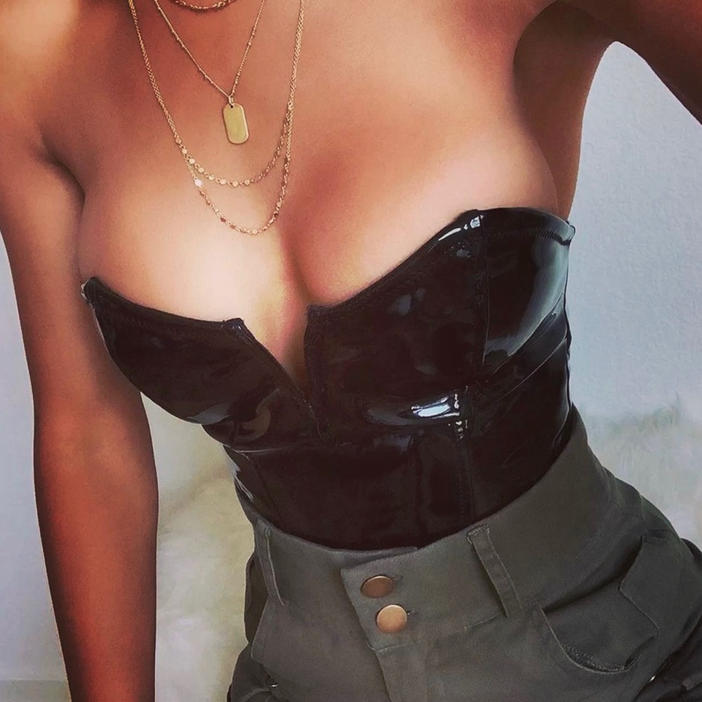 NWT- Leather Bodysuit